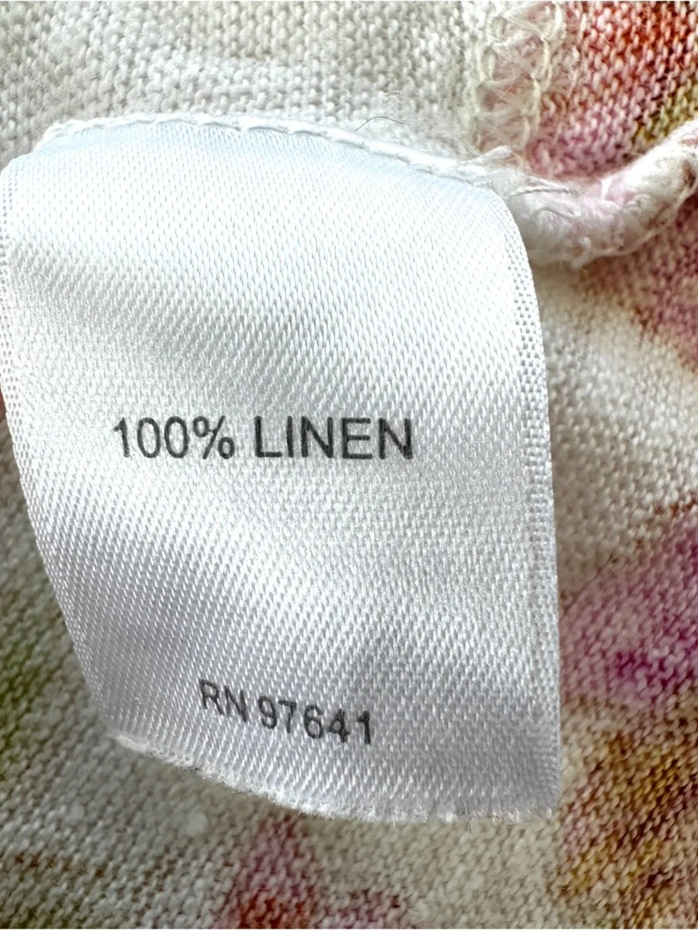 J. Jill Floral Short Sleeve Tee - White, Pink, Green, Relaxed Fit, Linen Knit - Picture 7 of 8